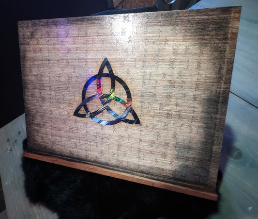 Rune Triskelion Book Stand | Norse Pagan Altar Decor