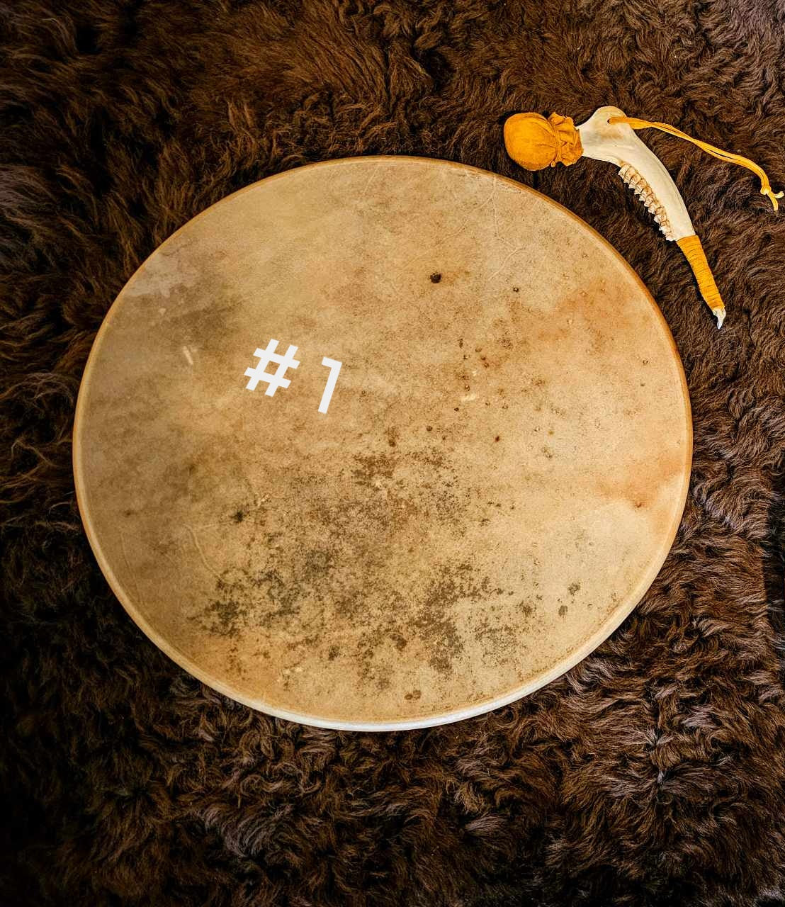 Red Stag Hart 18 Inch Shaman Drums With Deer Jaw Beater