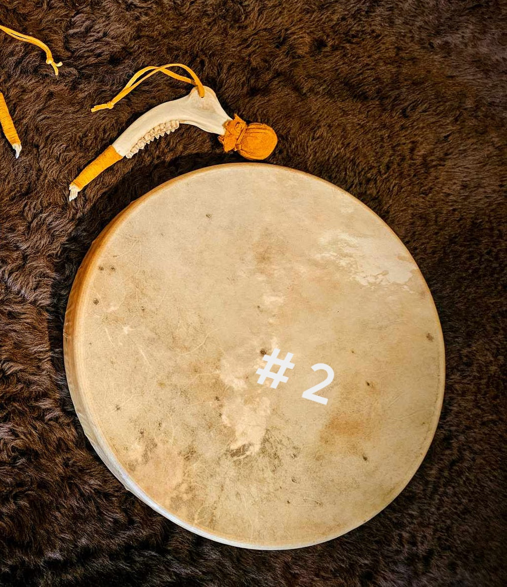 Red Stag Hart 18 Inch Shaman Drums With Deer Jaw Beater