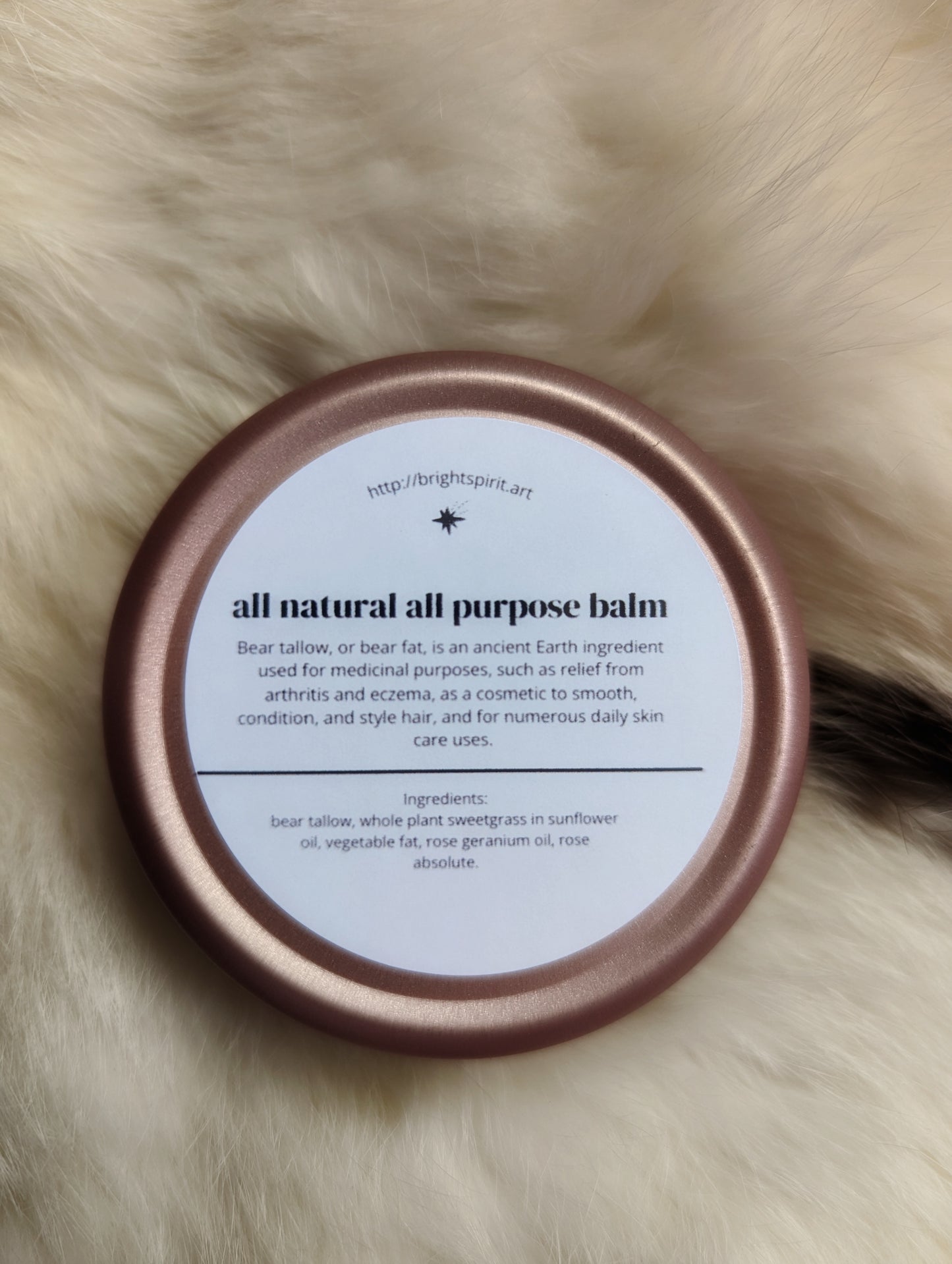 Mesikämmen "Honey Paw" Bear Tallow Salve with Sweetgrass and Rose | Bear Grease Balm