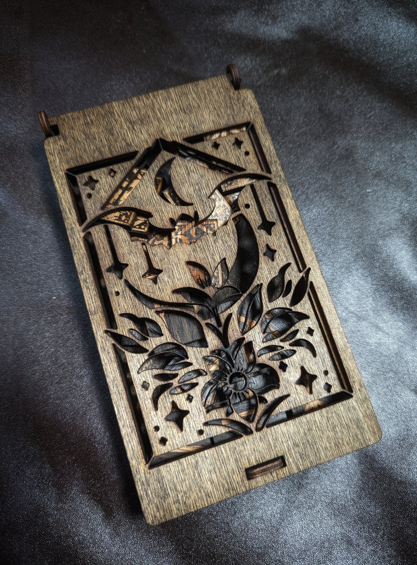 Moon, Bat, and Night Blooming Flower Runes and Box