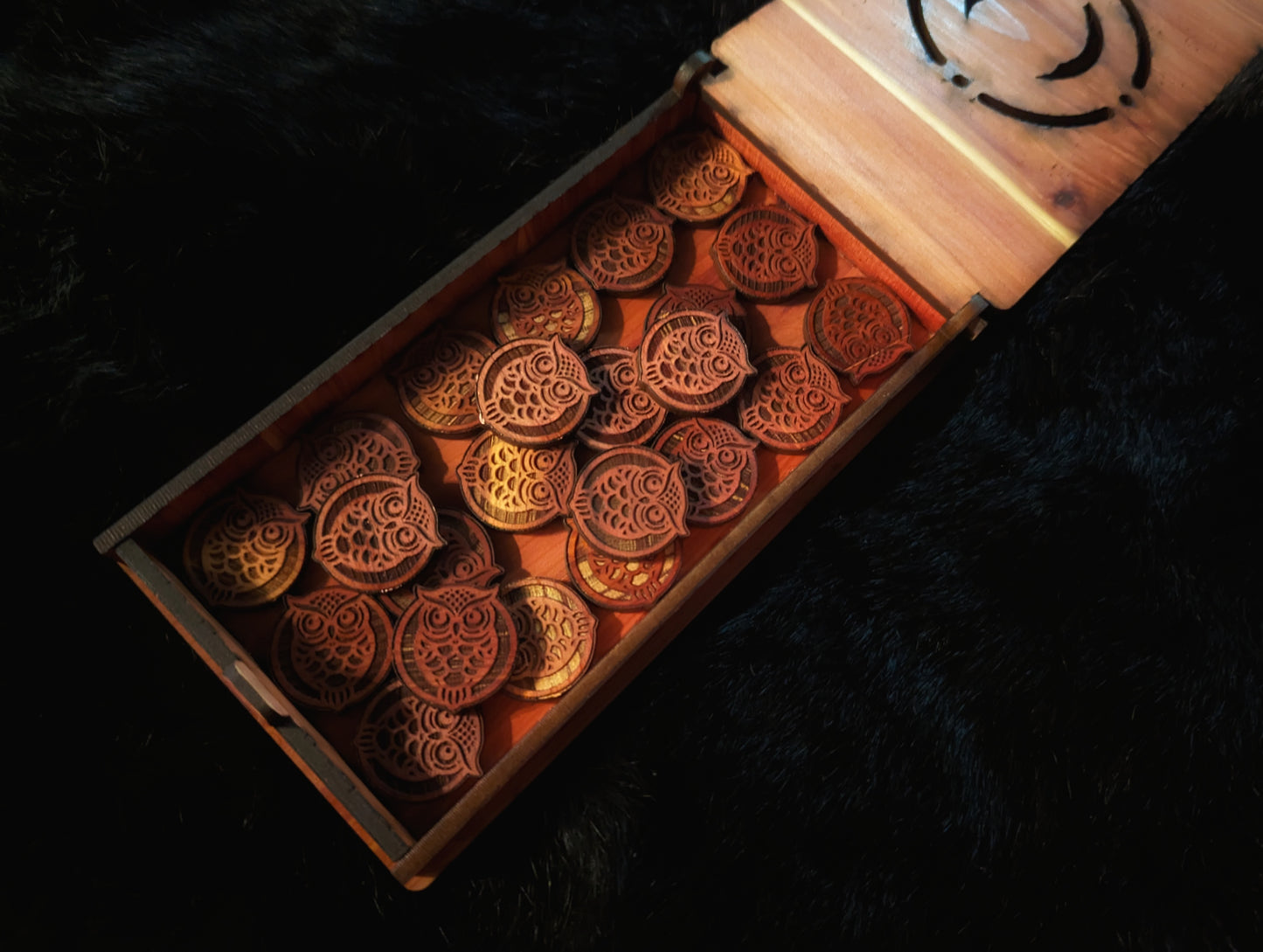 Engraved Owl Runes and Box | Viking Runes | Norse Runes | Unique Runes