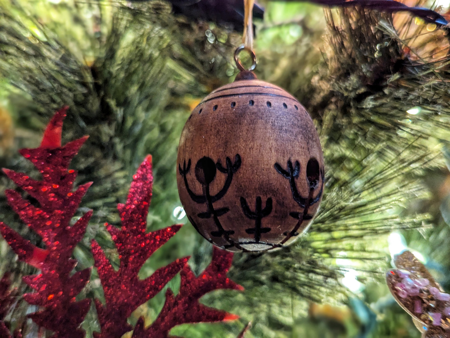Functional Wood Bell Icelandic Stave Hand Burned Ornament