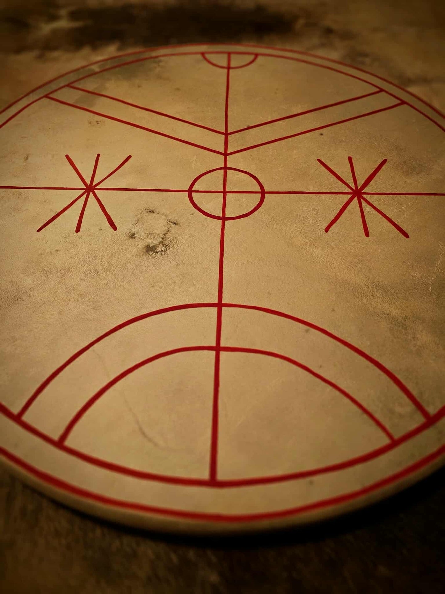 Rotakross Rótkross Protection Galdrastafir Big 30" Goat Hide Shaman Drum Hand Painted Norse Pagan Heathen Asatru Drum