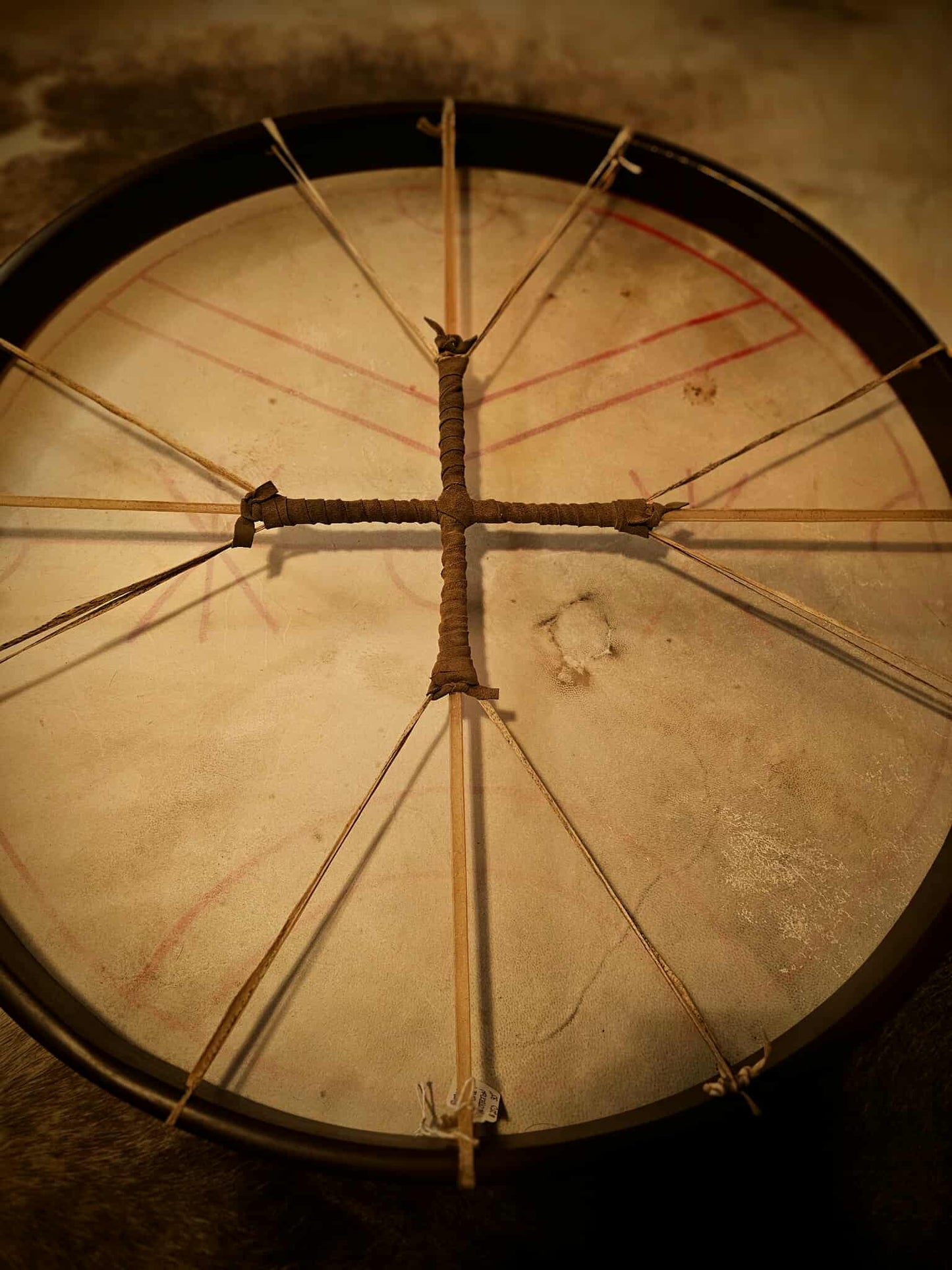 Rotakross Rótkross Protection Galdrastafir Big 30" Goat Hide Shaman Drum Hand Painted Norse Pagan Heathen Asatru Drum