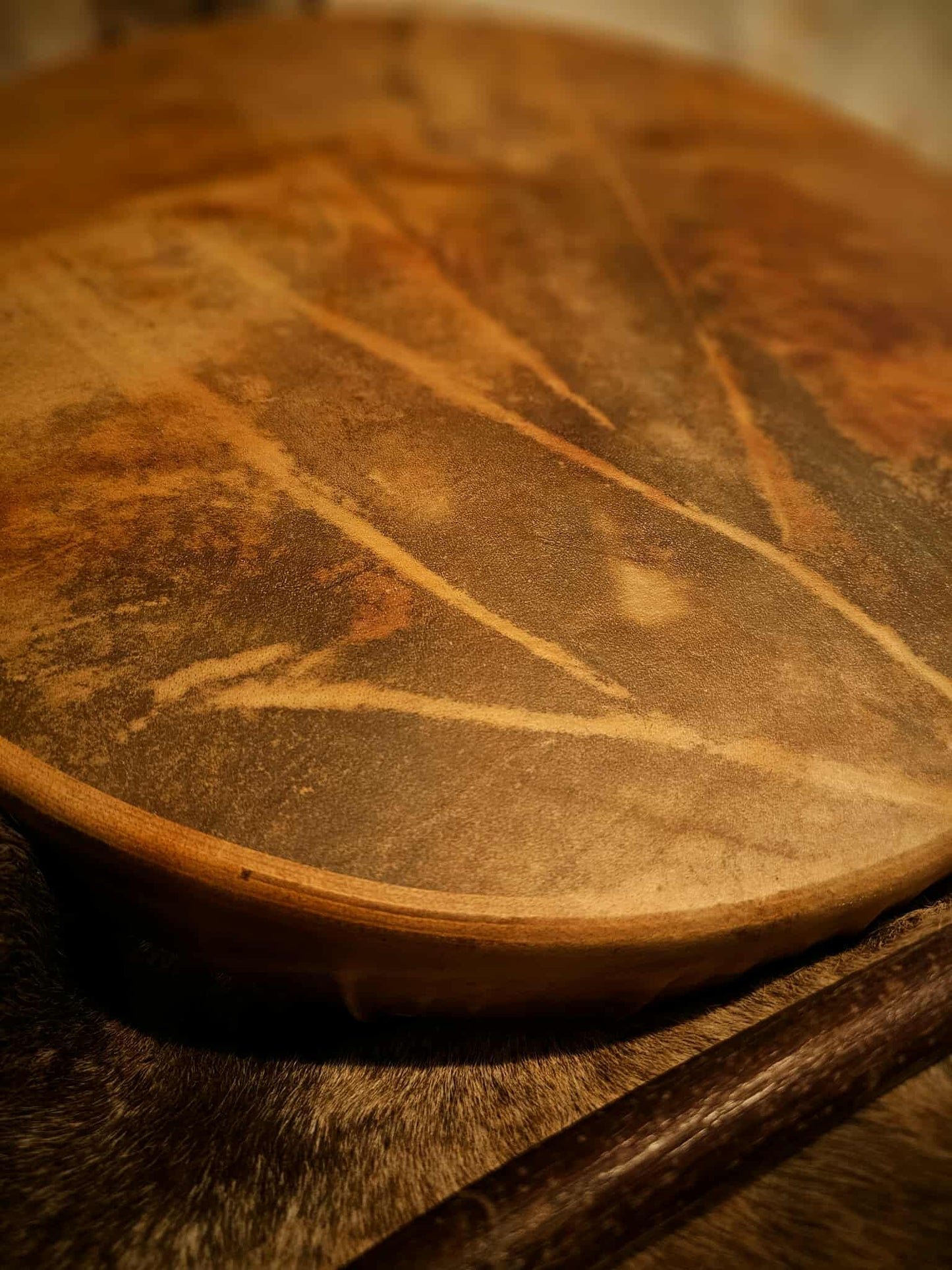 Unique Natural 20" Elk Hide Drum | Elk Rawhide Shaman Drum With Beater