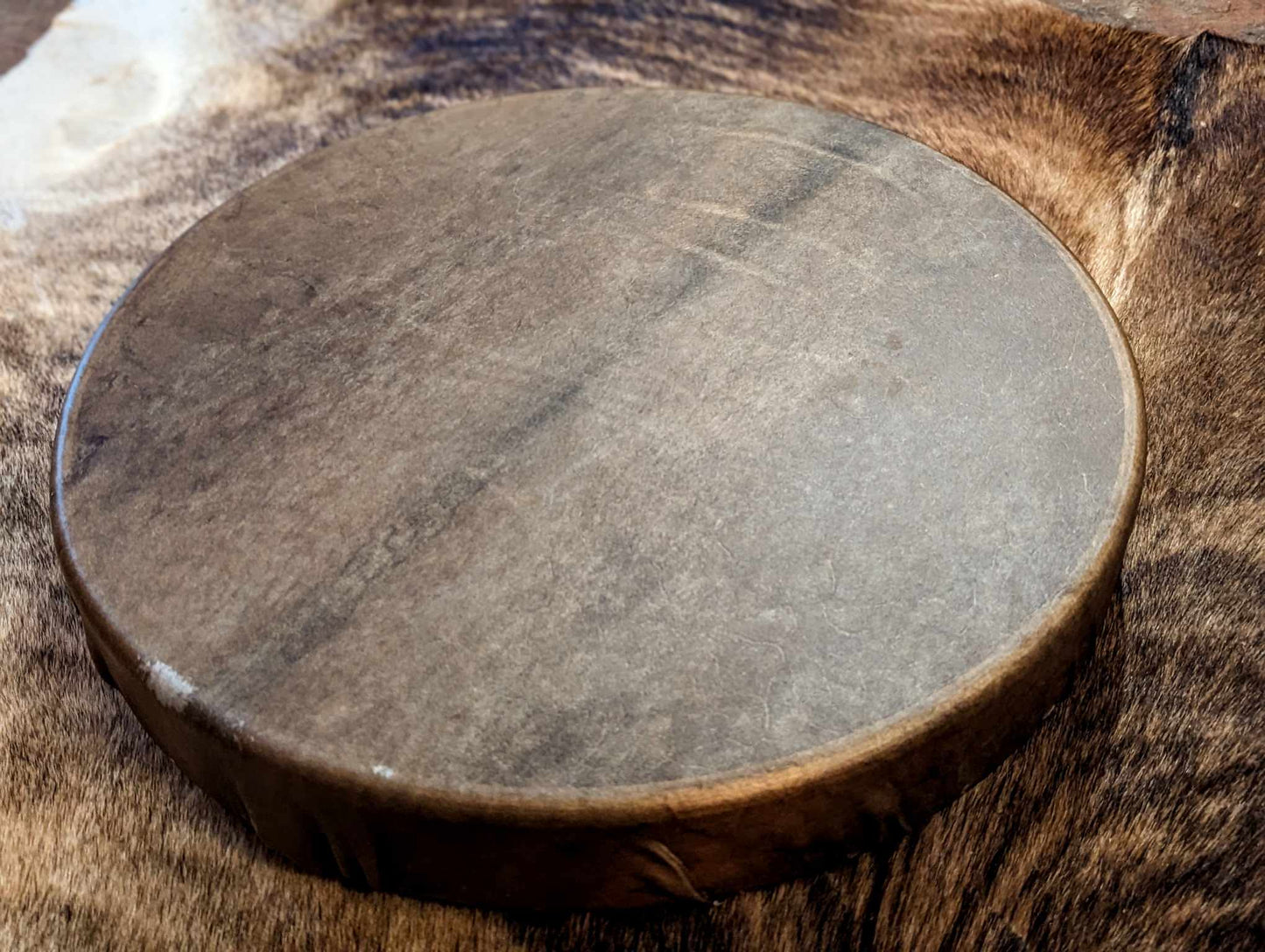 20" Natural Dark Horse Hide Drum | Shaman Drum | Rawhide Drum