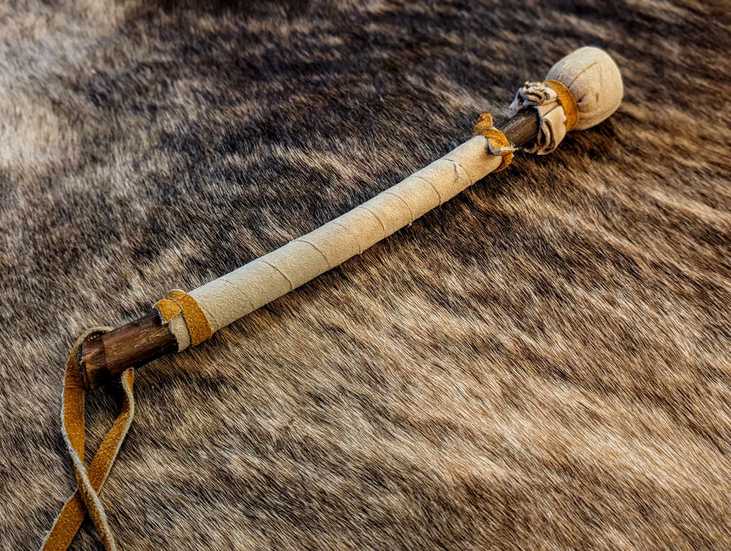 20" Natural Dark Horse Hide Drum | Shaman Drum | Rawhide Drum
