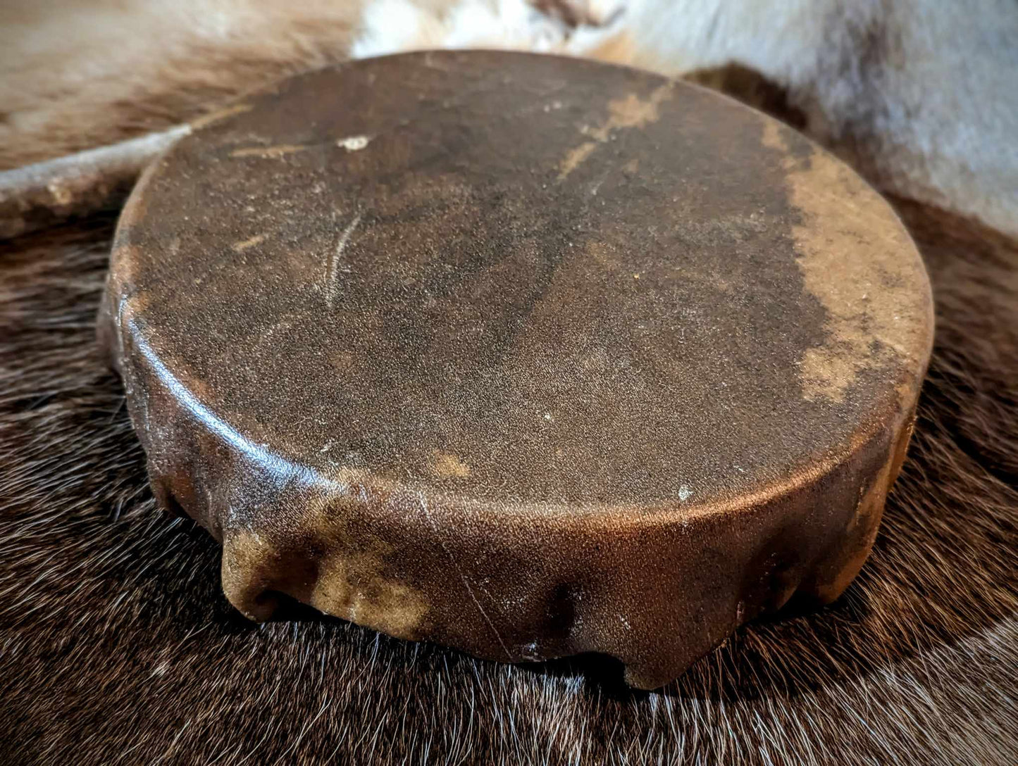 10 Inch Moose Hide Drum With Rabbit Fur Beater