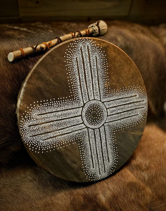14 Inch "Horse in the Winter Sun" Horse Hide Drum