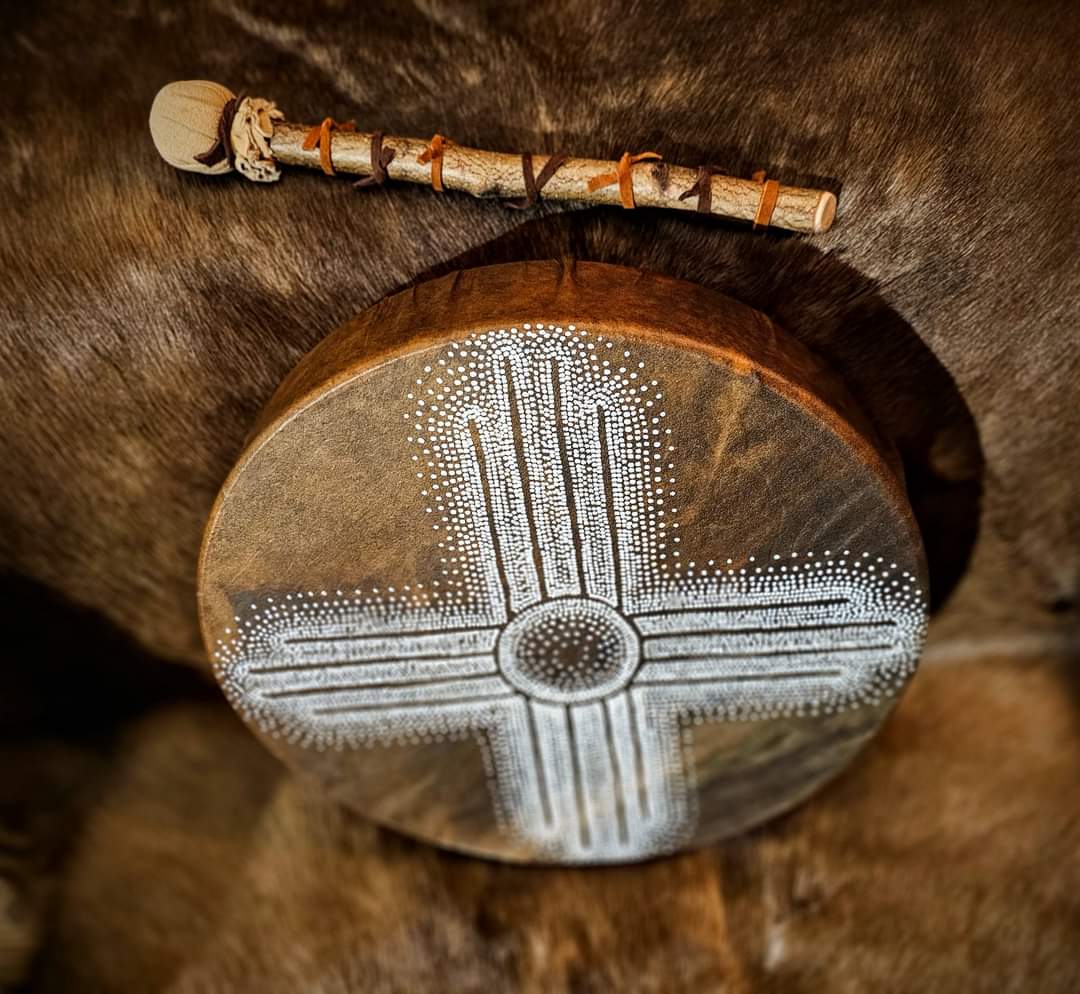 14 Inch "Horse in the Winter Sun" Horse Hide Drum