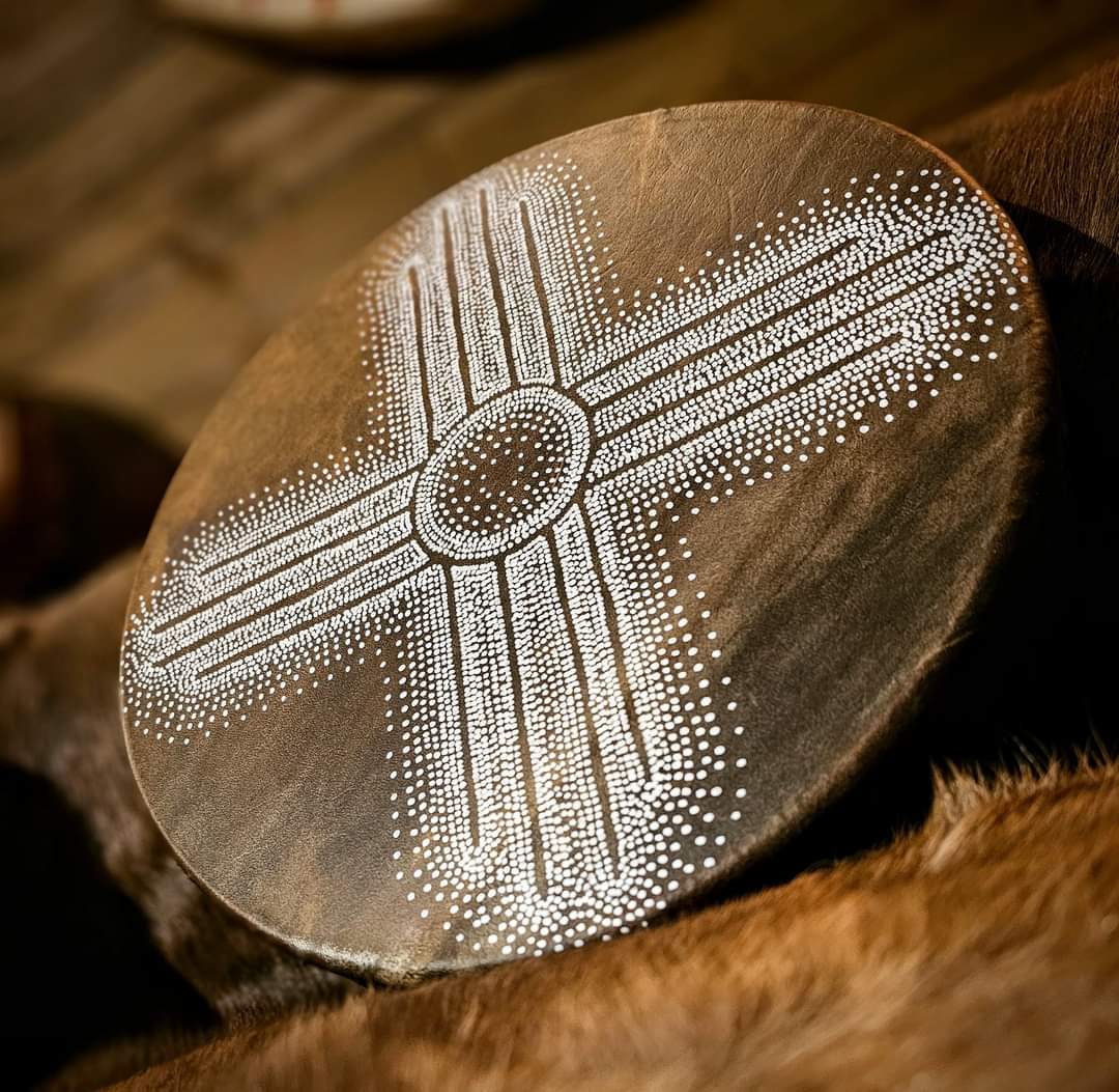 14 Inch "Horse in the Winter Sun" Horse Hide Drum