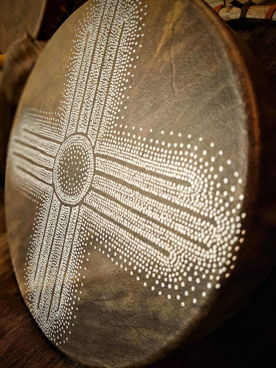 14 Inch "Horse in the Winter Sun" Horse Hide Drum