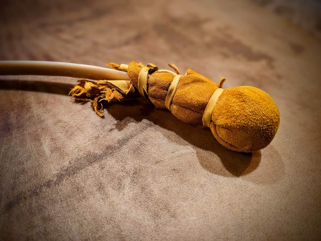 20" Natural Elk Hide Drum | Elk Rib Beater | Shaman Drum | Rawhide Drum
