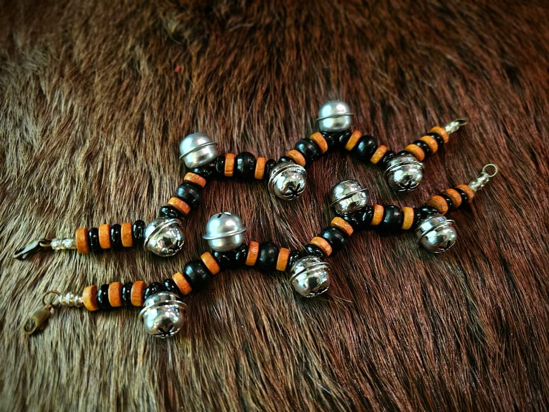 Percussion Bell Bracelets With Buffalo Horn Beads