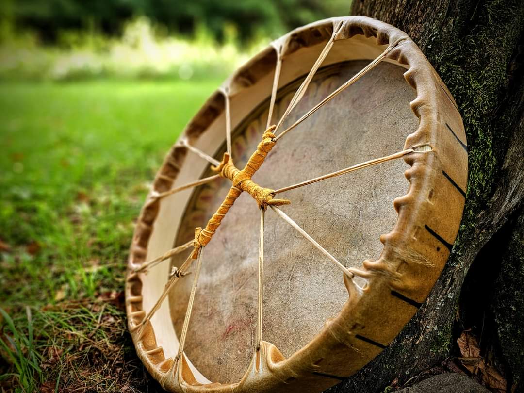 20" Hand Painted Horse Hide Drum