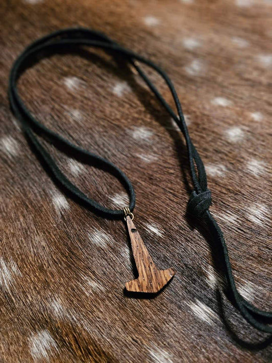 Appalachian Hickory Mjölnir Pendant on Leather Cord