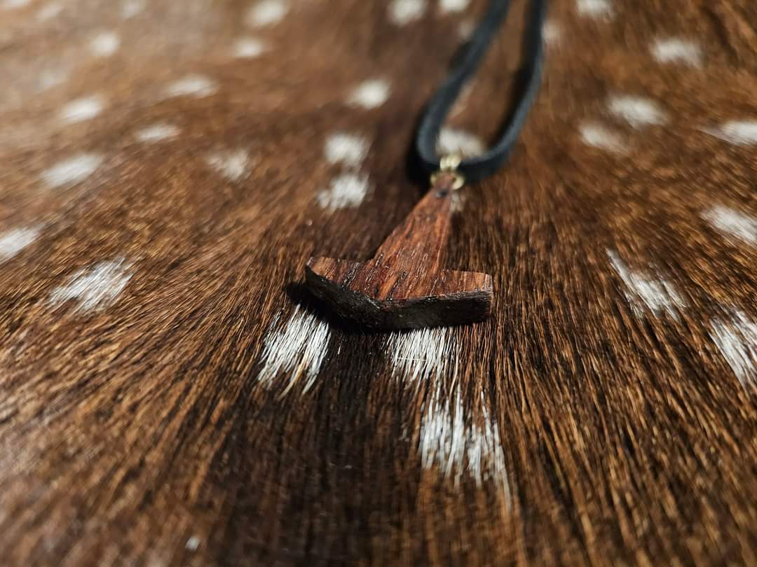Appalachian Hickory Mjölnir Pendant on Leather Cord