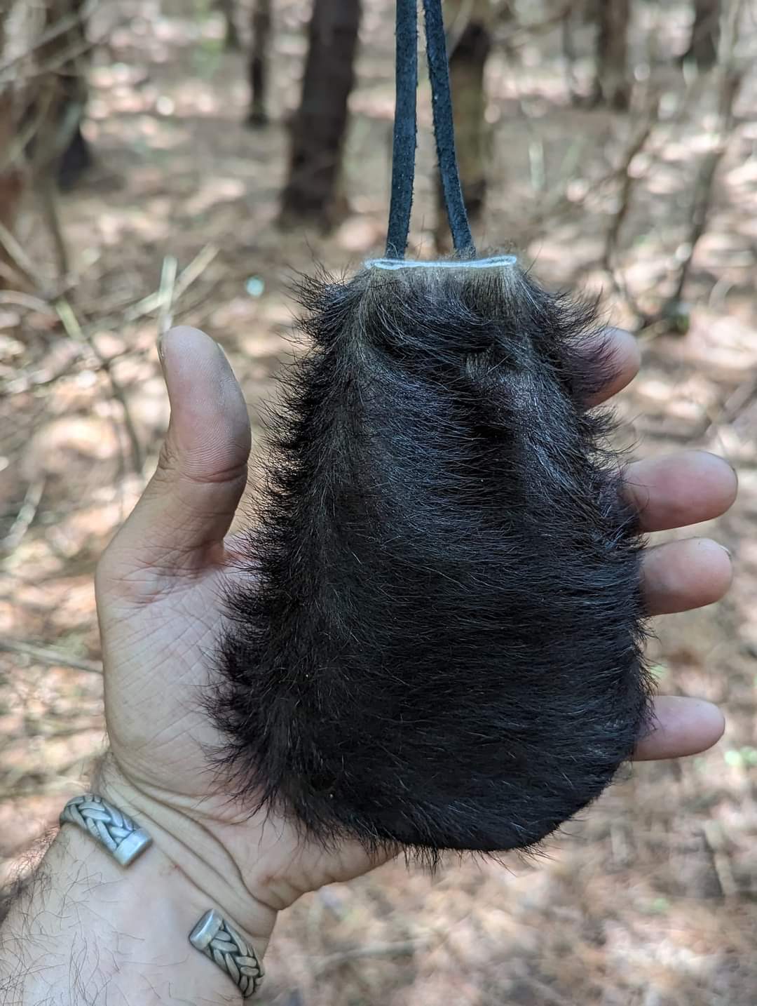 Black Goat Hair-On Medicine or Rune Bag