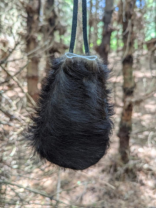 Black Goat Hair-On Medicine or Rune Bag