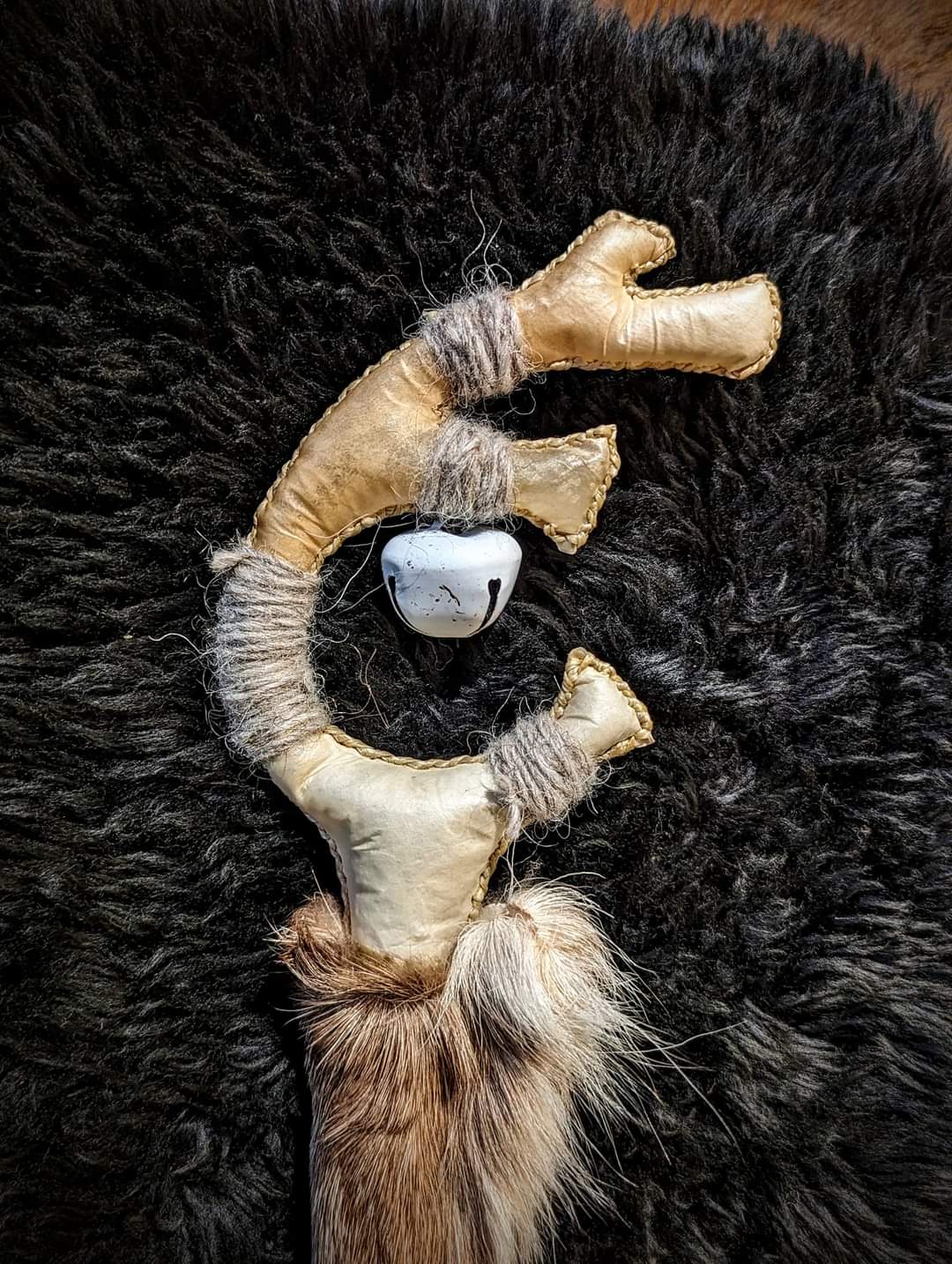 Nordic Reindeeer Hide and Leg "Antler" Rattle