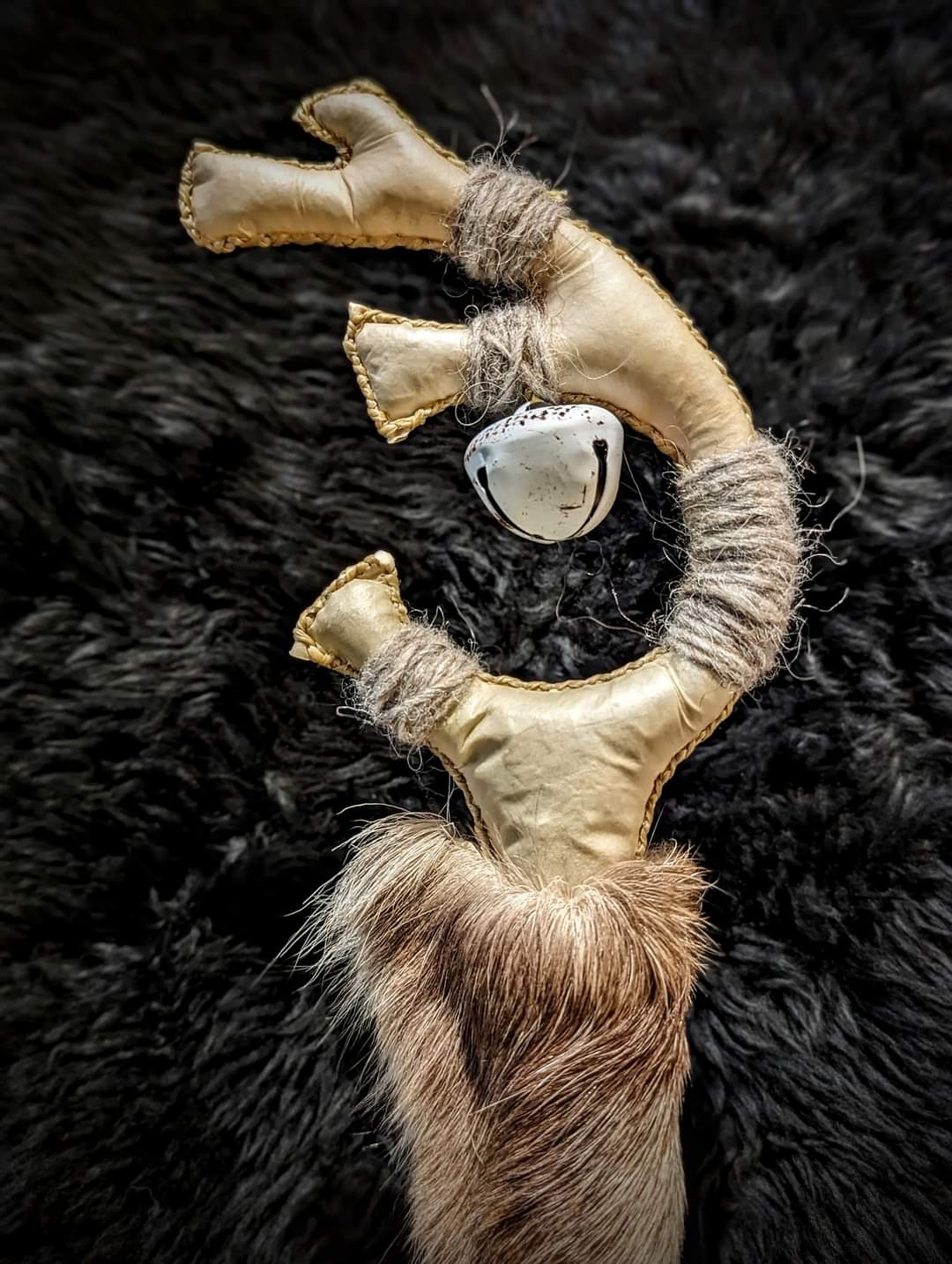 Nordic Reindeeer Hide and Leg "Antler" Rattle