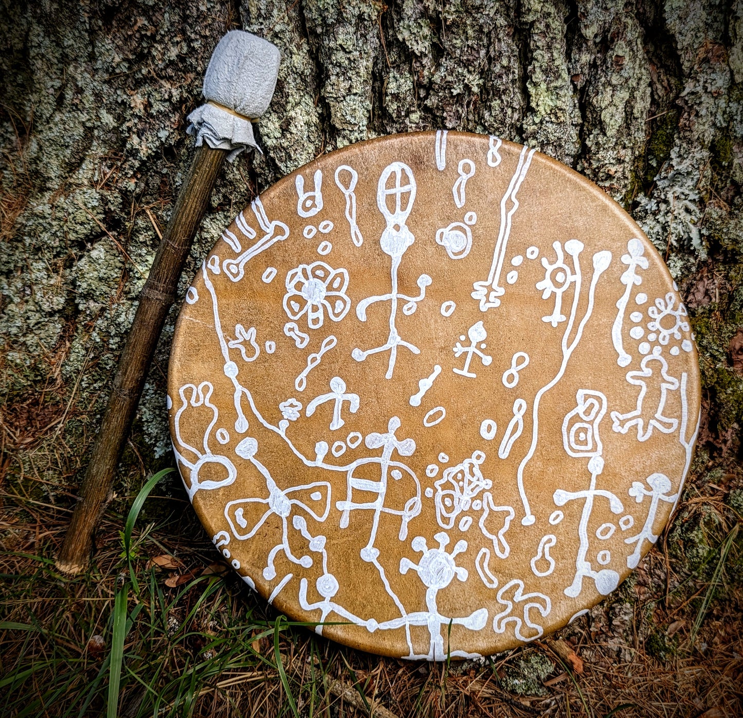 12" Elk Hide Drum on Maple Frame