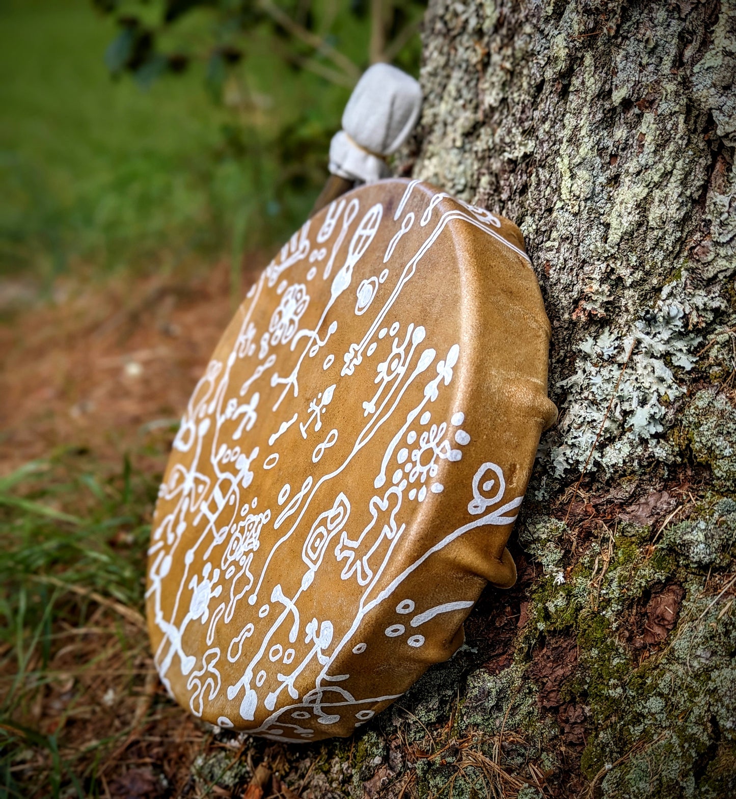 12" Elk Hide Drum on Maple Frame