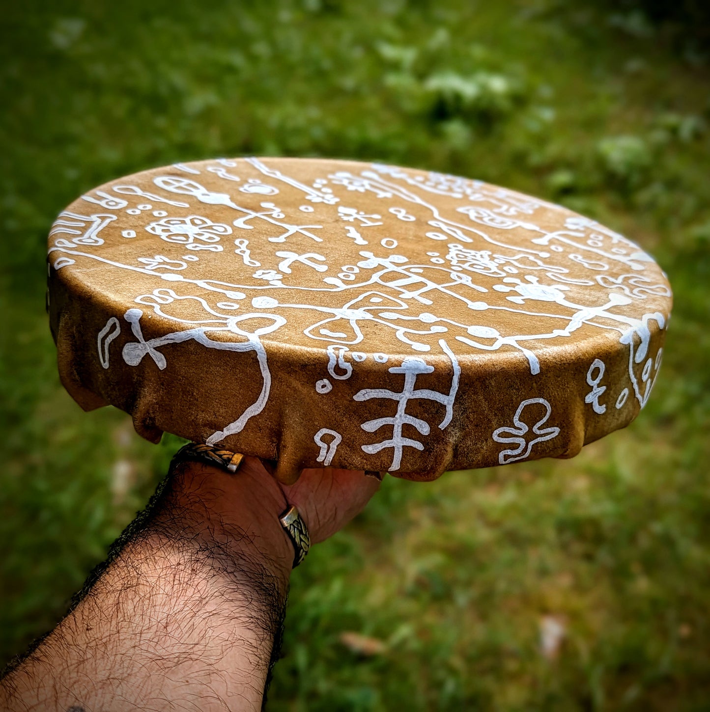 12" Elk Hide Drum on Maple Frame