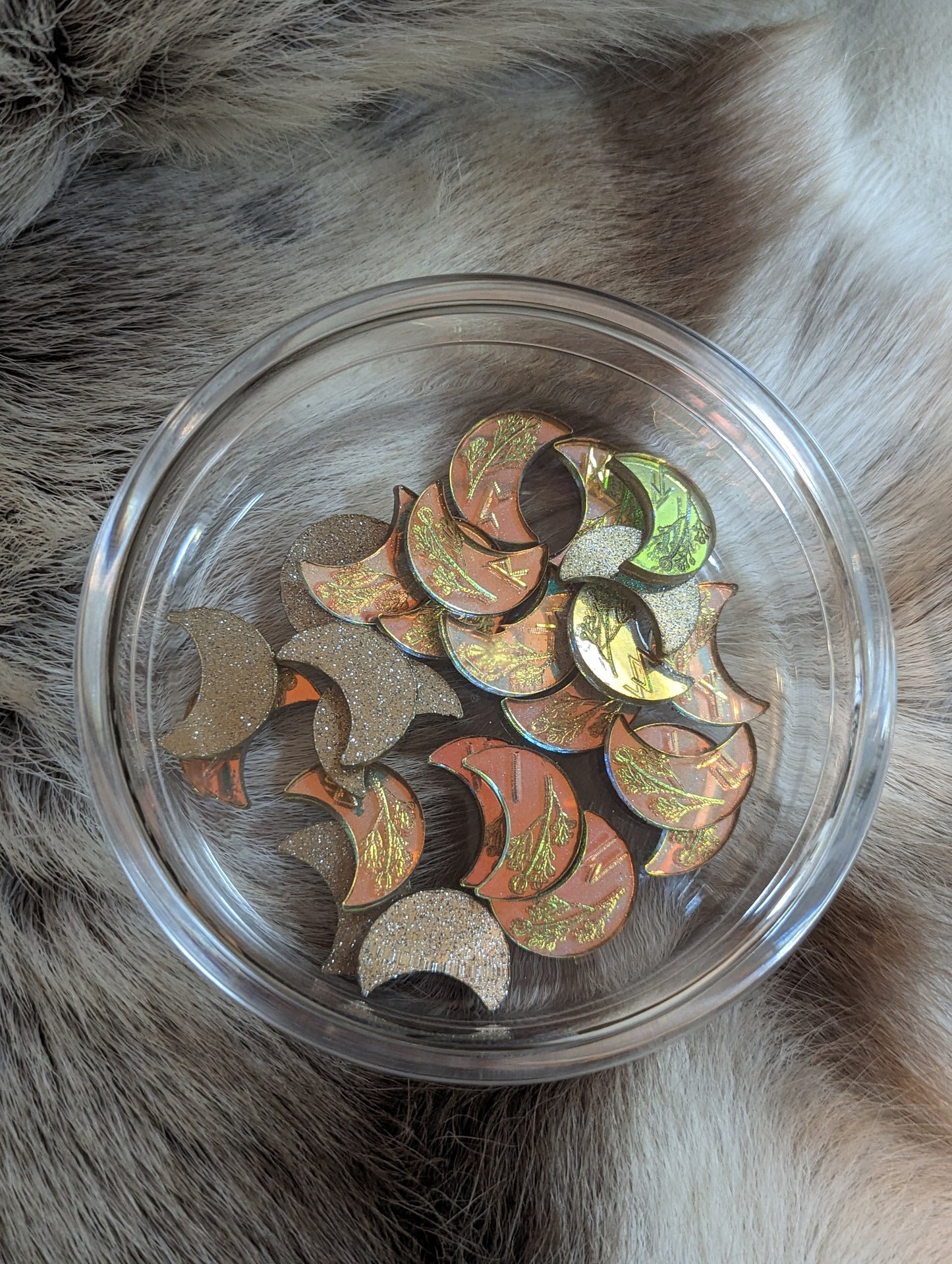 Set of 24 Elder Futhark Iridescent Moon Runes With Wildflowers | Unique Rune Set | Feminine Norse Pagan