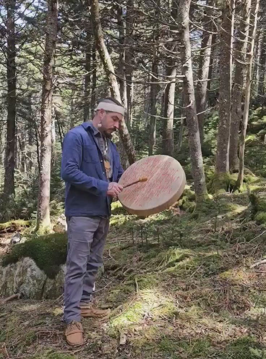 20 Inch Natural Elk Skin Drum Havamal 156