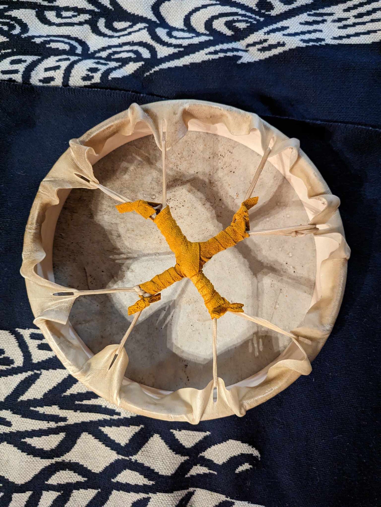 10 Inch Deer Hide Gold Triskelion Hand Drum