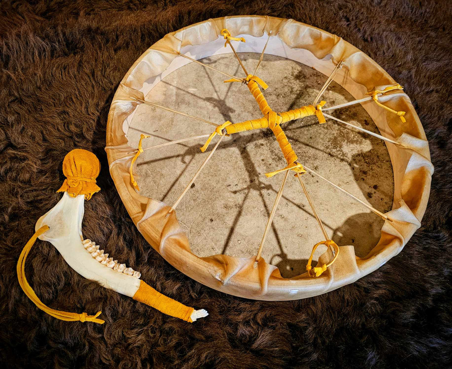 Red Stag European Hart 18 Inch Siberian Ice Princess Shaman Drum With Deer Jaw Beater