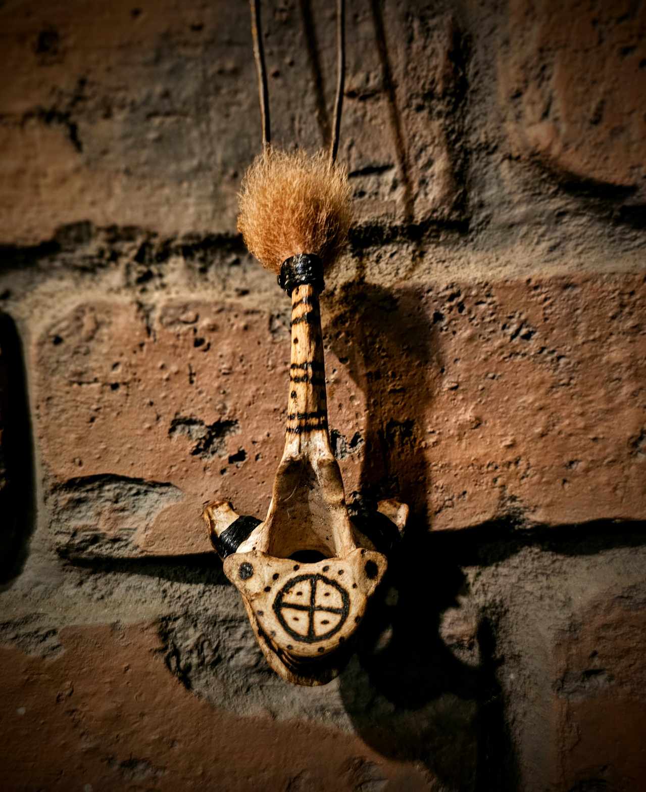 Wolf Spirit Burned Vertebra Talisman Pendant