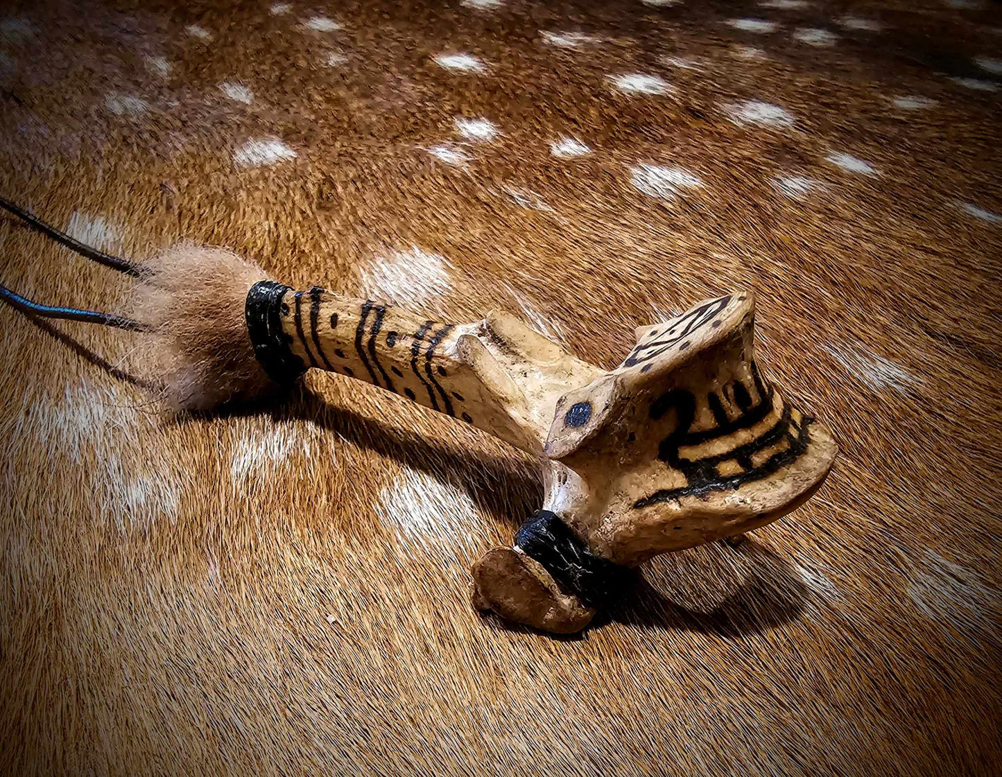 Wolf Spirit Burned Vertebra Talisman Pendant