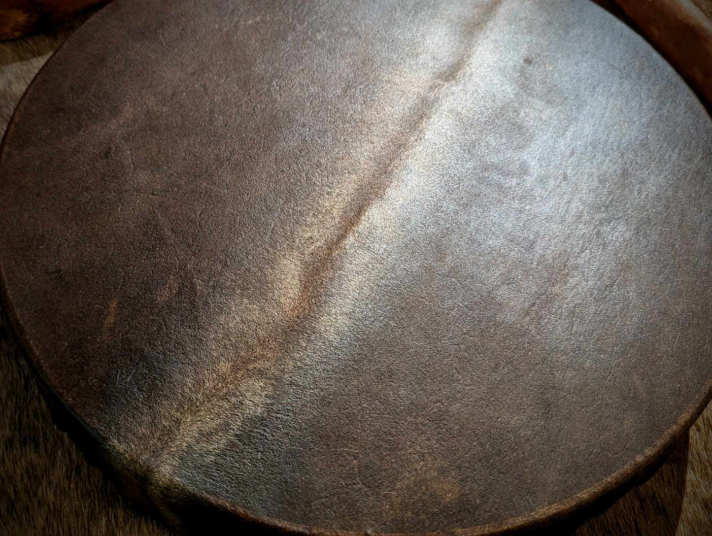 15 Inch Natural Galaxy Stripe Horse Hide Drum and Rabbit Fur Alder Beater
