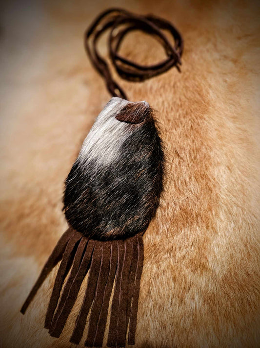 Brindle Cowhide Neck Pouch Medicine Bag