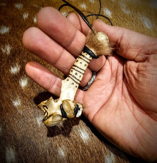 Wolf Spirit Burned Vertebra Talisman Pendant