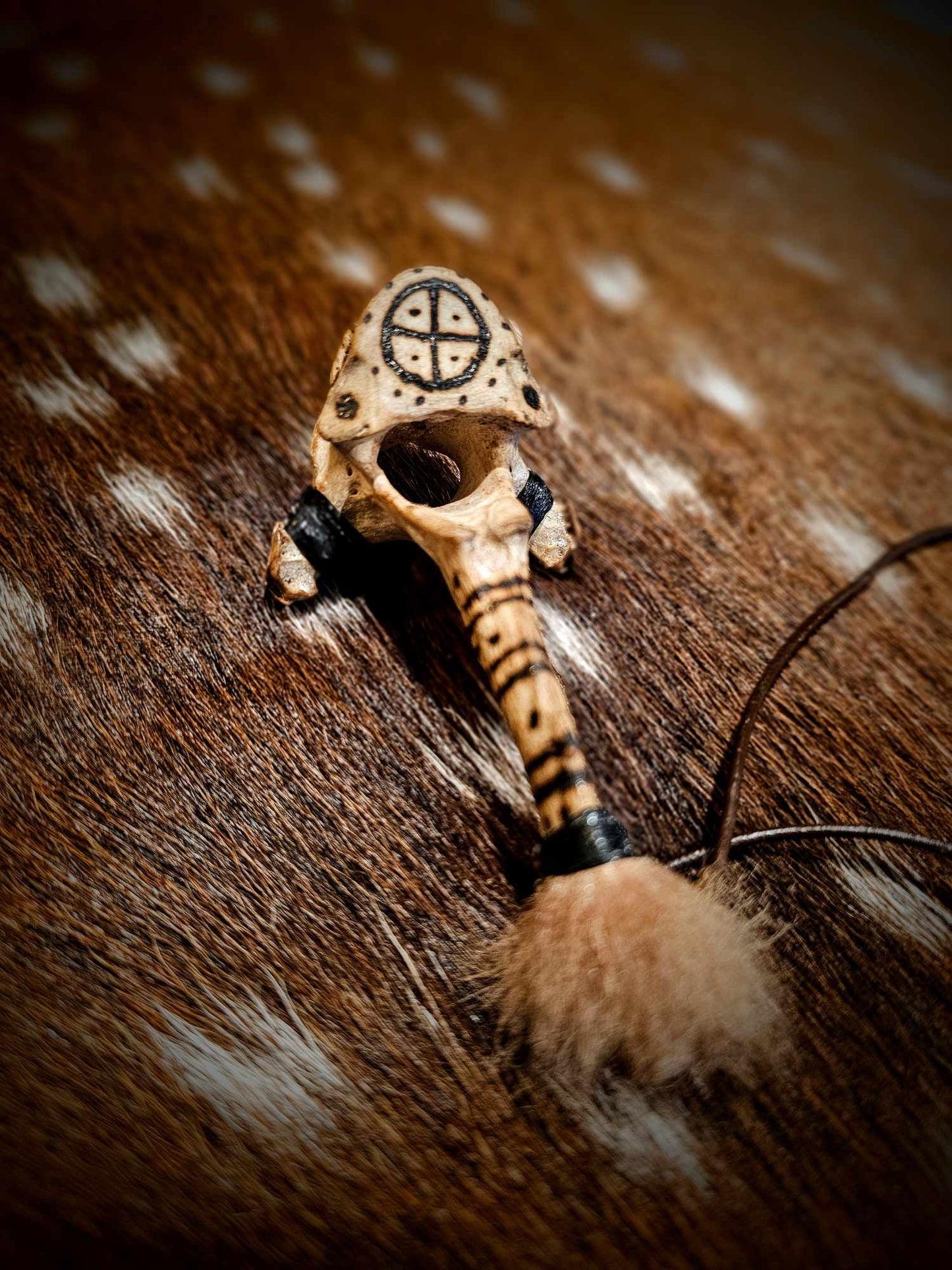 Wolf Spirit Burned Vertebra Talisman Pendant