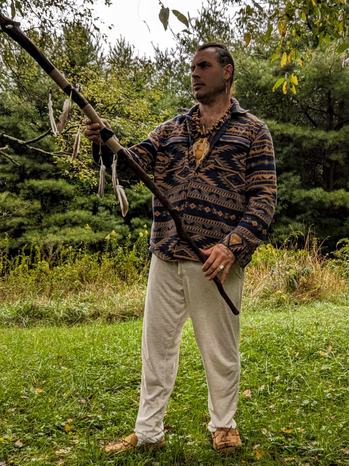 Poplar Tree Branch Ceremonial Staff