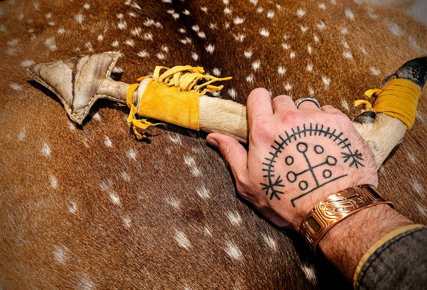 Deer Hoof, Leg, and Bone Arrow Shape Rattle