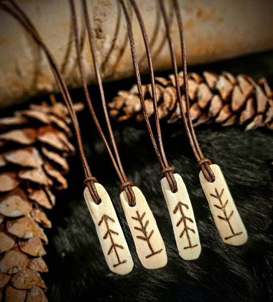 Forest Spirit Rib Bone Talisman on Leather Cord