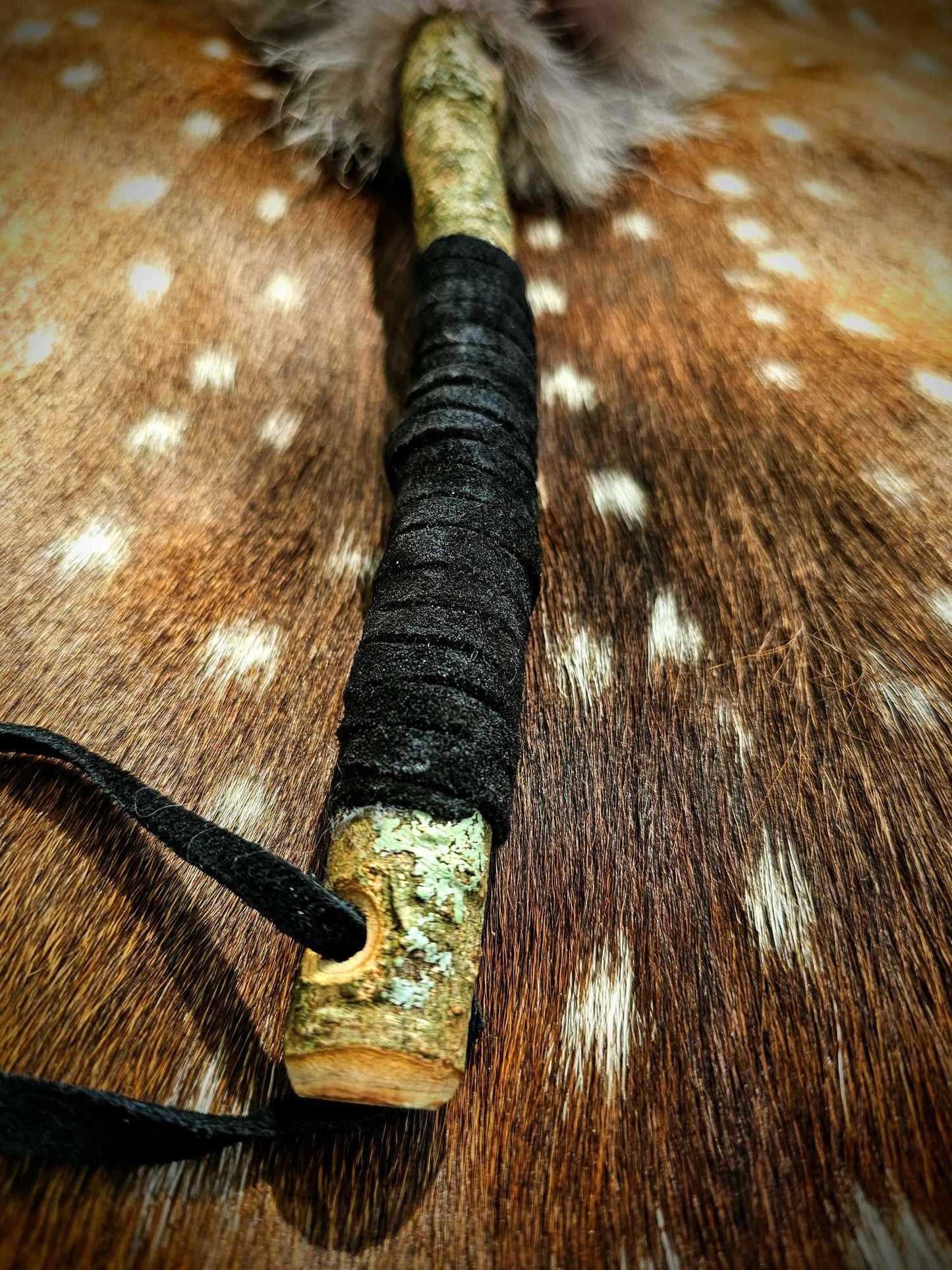 Wolf Fur And Cherry Wood Drum Stick
