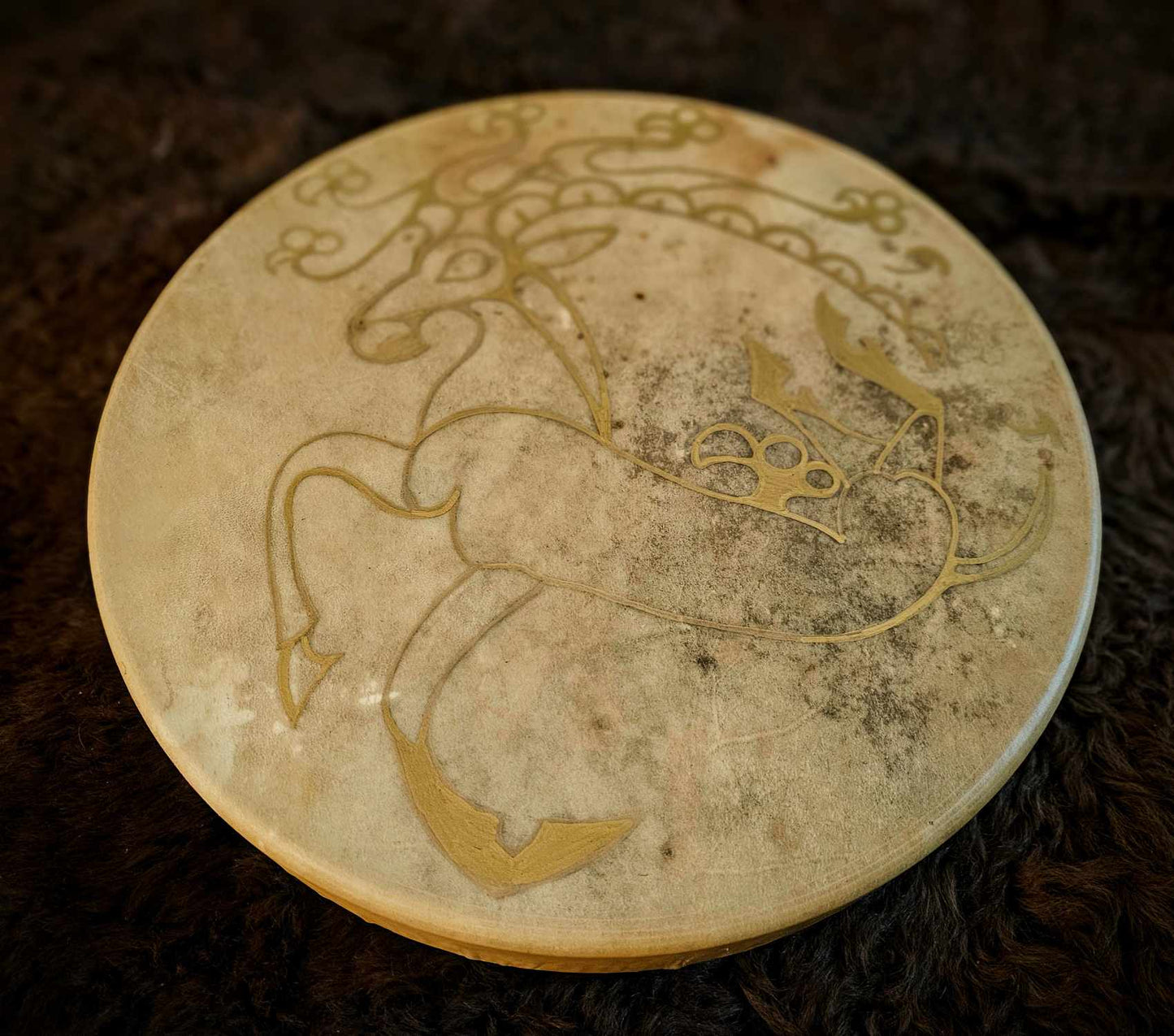 Red Stag European Hart 18 Inch Siberian Ice Princess Shaman Drum With Deer Jaw Beater