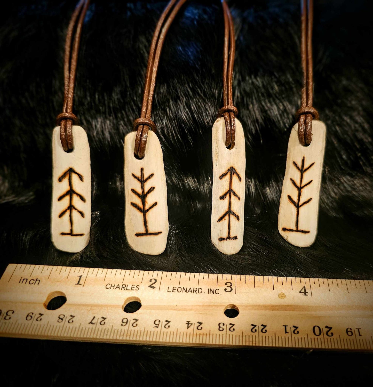 Forest Spirit Rib Bone Talisman on Leather Cord