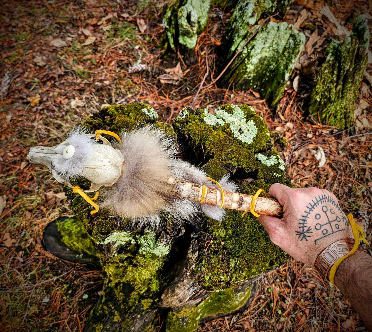 Ritual Fox Skull Meditation Medicine Rattle
