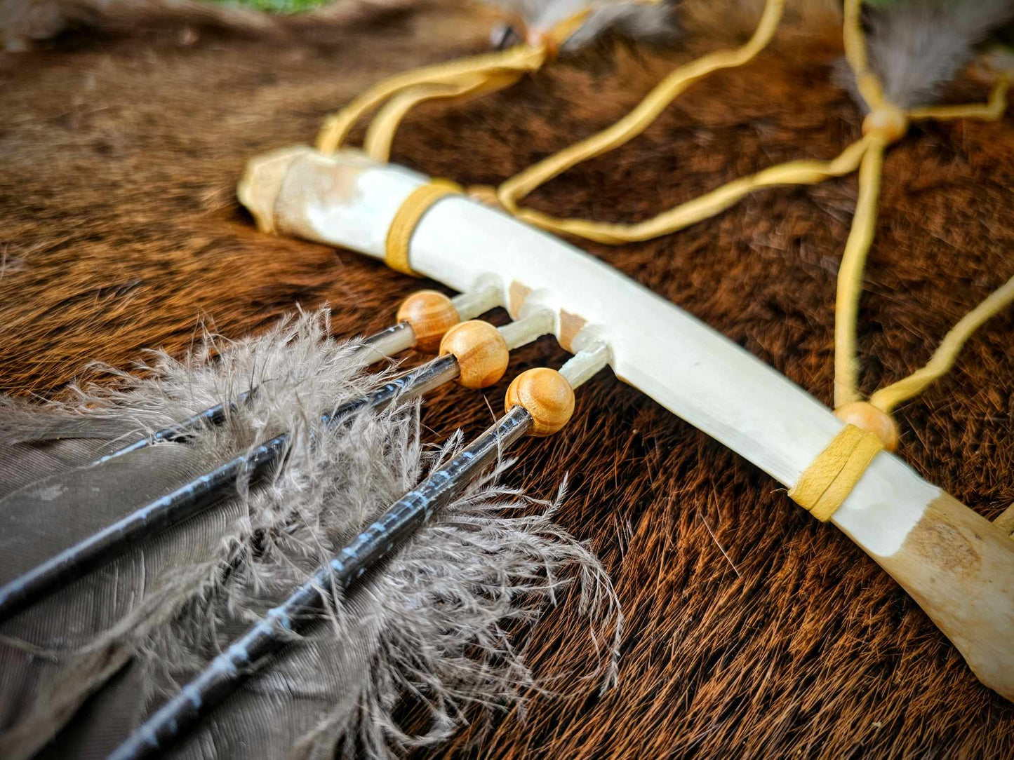 Wild Turkey Feather Deer Leg Bone Smudge Smoke Fan