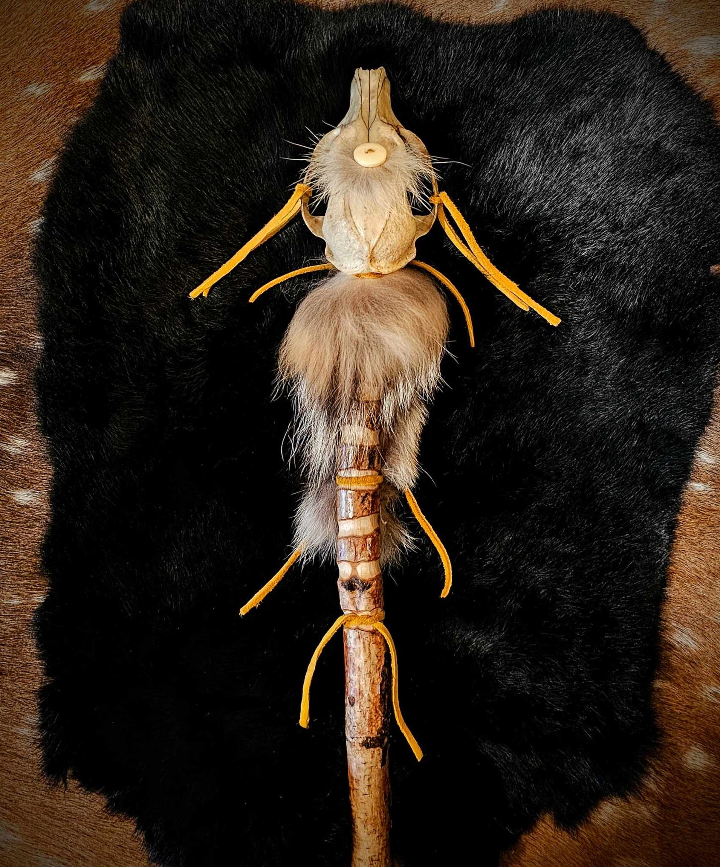 Ritual Fox Skull Meditation Medicine Rattle