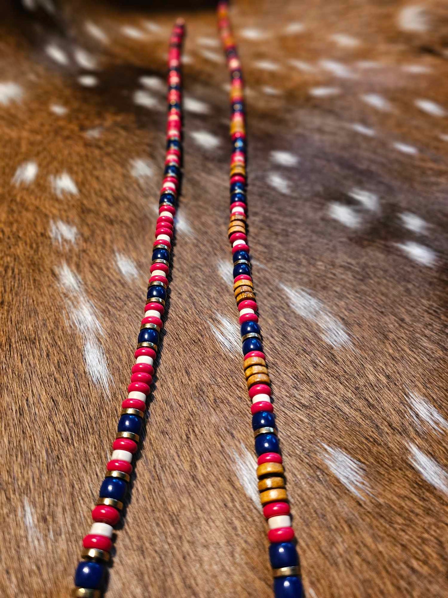 Glass, Brass, and Clay Beaded Necklace