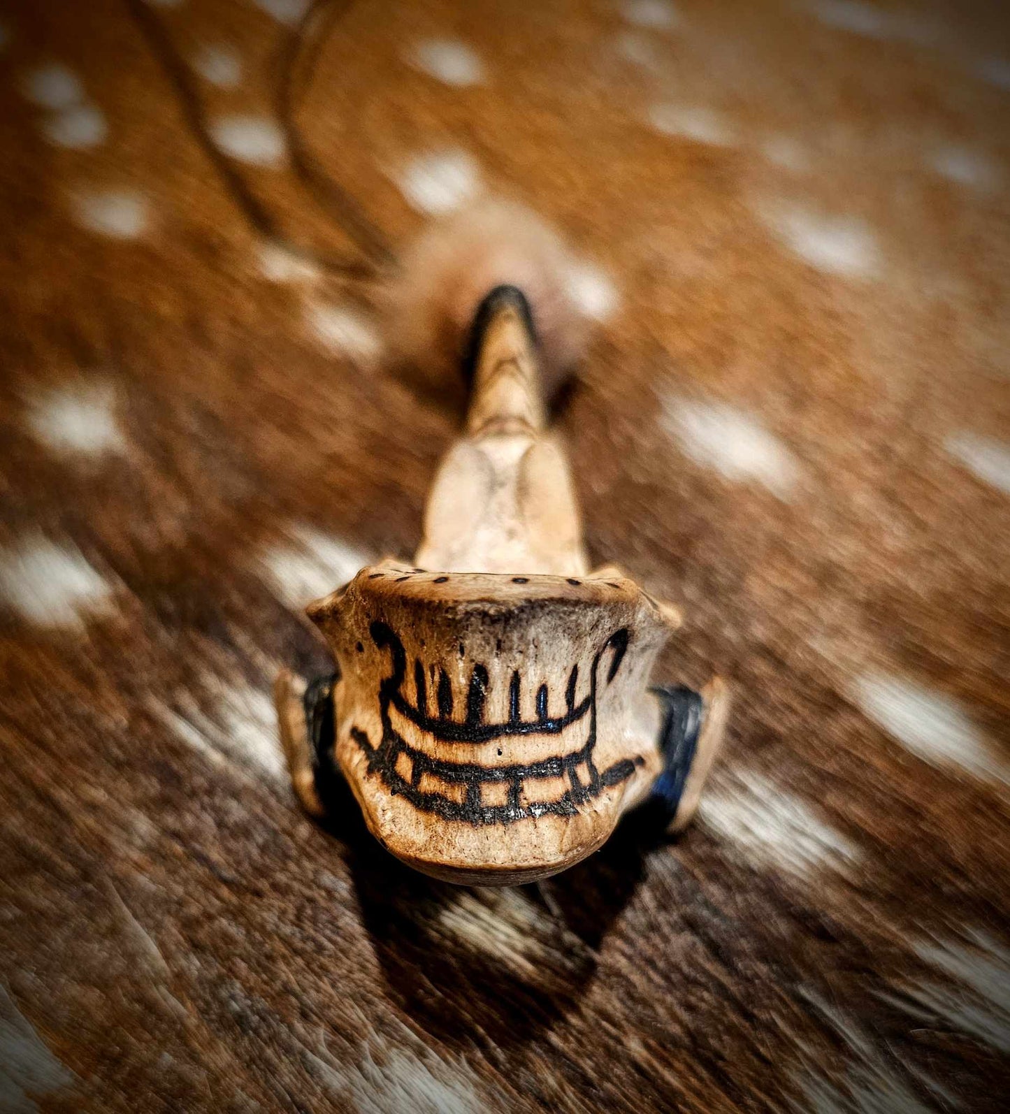 Wolf Spirit Burned Vertebra Talisman Pendant